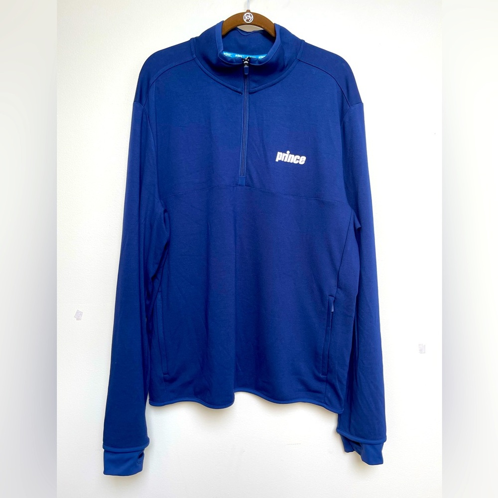 PRINCE PICKLEBALL - Navy, 1/4 Zip Long Sleeved Pullover, Size XL
